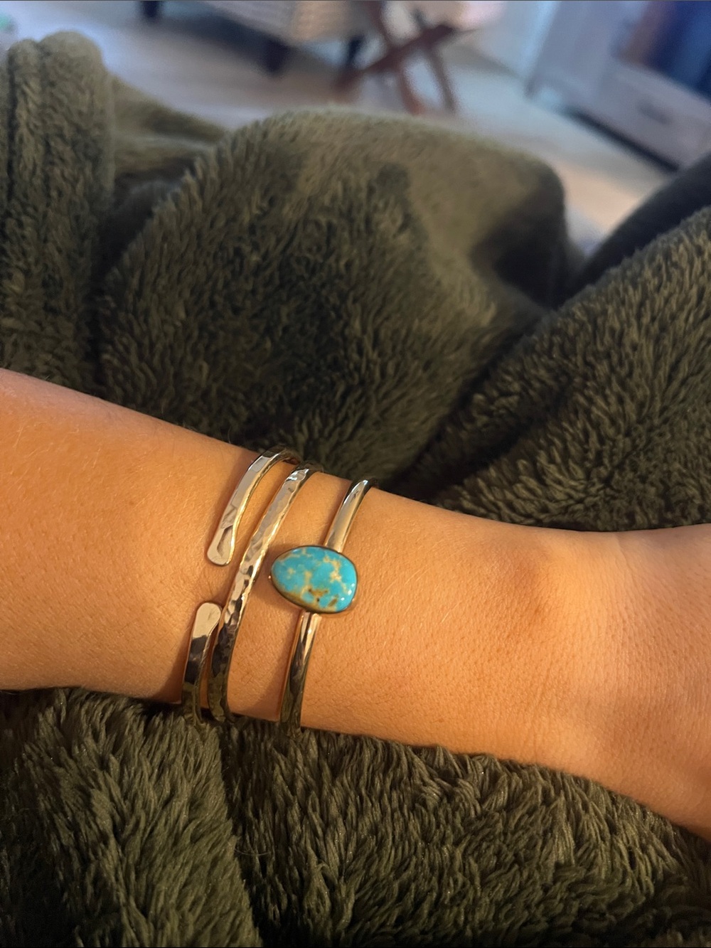 12kt GF Turquoise Cuff Bracelet - SINGLE cuff ONLY